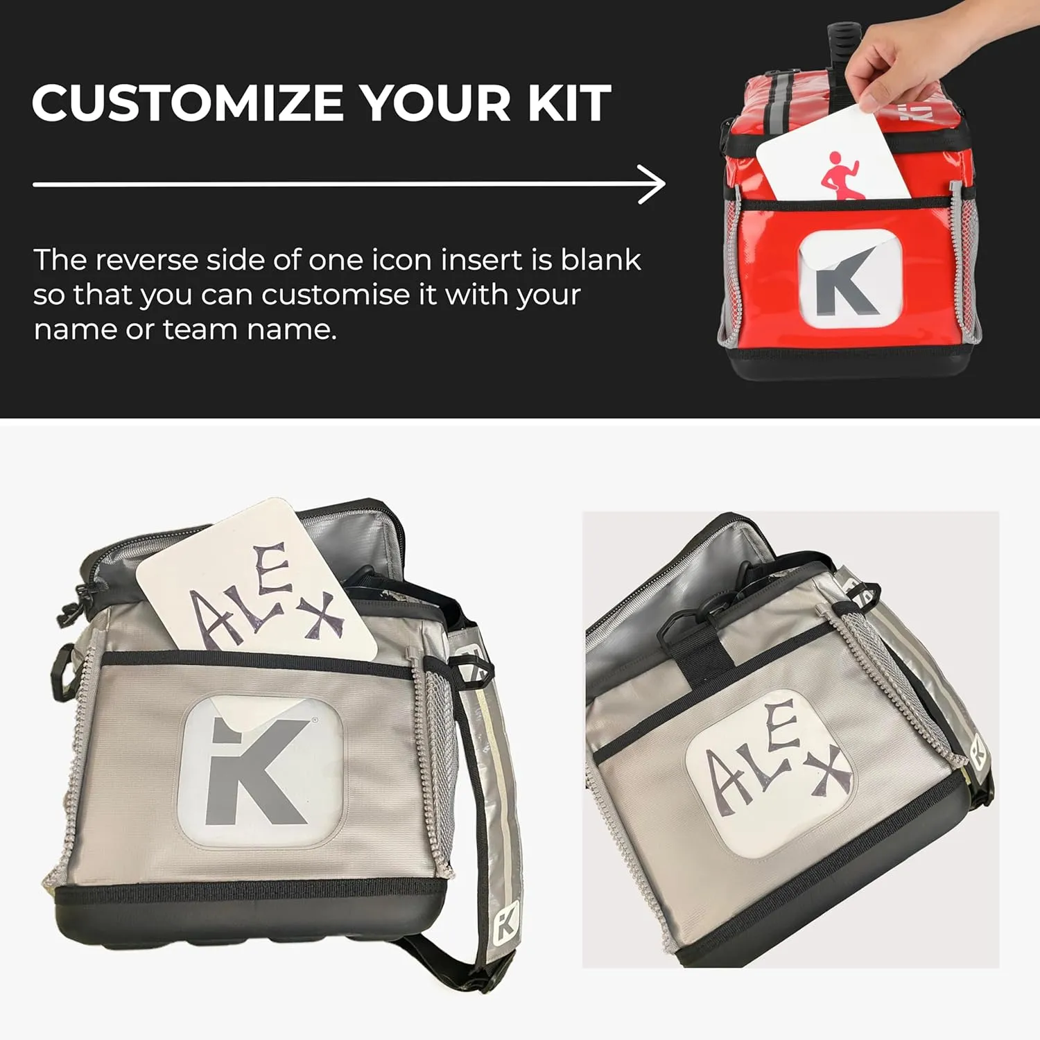 KitBrix Waterproof Sports Duffel Bag, Personal Item Travel Bag 15.3" x 9.4" x 9.4" - Solid Base - Built for Wet, Muddy Gear - Multi-Use Swimming, Gym, Soccer, Camping, Triathlon Transition Bag - Grey
