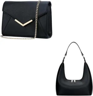 KKXIU Women Elegant Faux Leather Evening Envelope Clutch Purse Foldover Bags for Party Wedding Prom