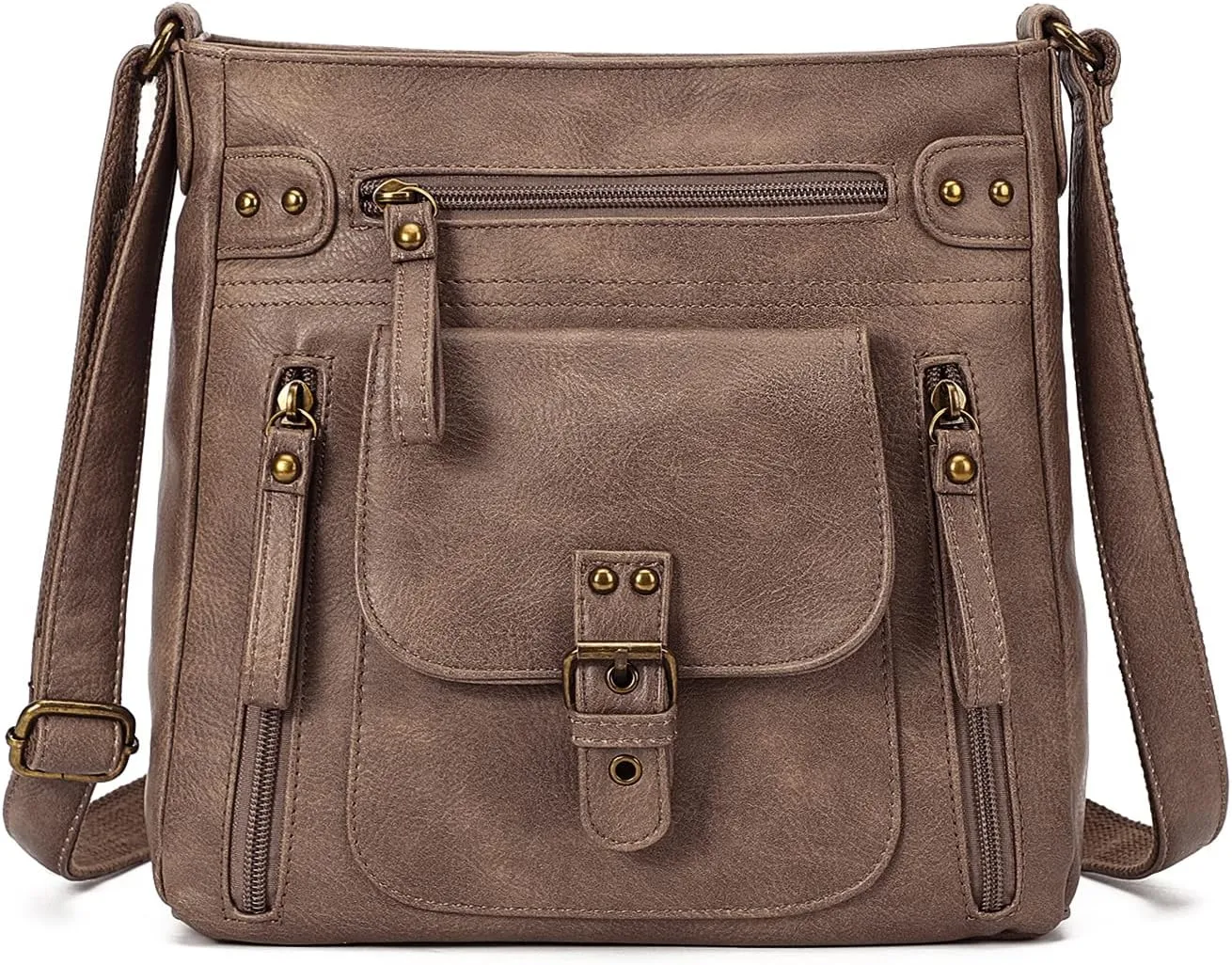 KL928 Crossbody Bags for Women, Multi Pocket Shoulder Bags, Medium PU Leather Cross Body Purses
