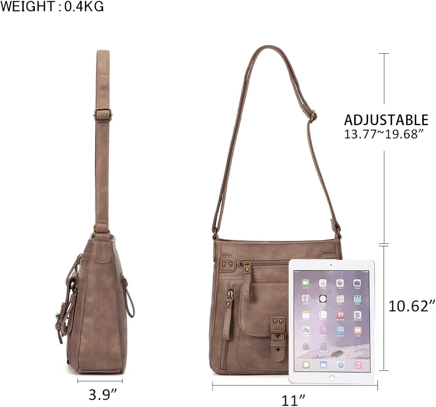 KL928 Crossbody Bags for Women, Multi Pocket Shoulder Bags, Medium PU Leather Cross Body Purses