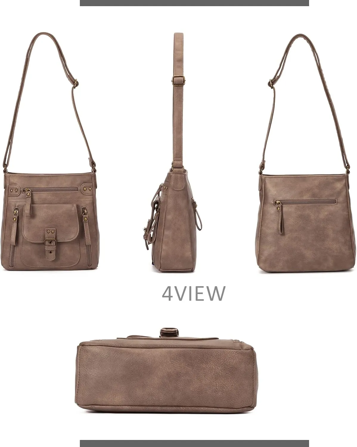 KL928 Crossbody Bags for Women, Multi Pocket Shoulder Bags, Medium PU Leather Cross Body Purses