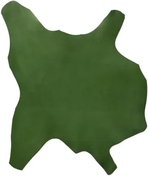 Korba Buffalo Calf, Burnishable Veg Tanned Hide, Peacock Green