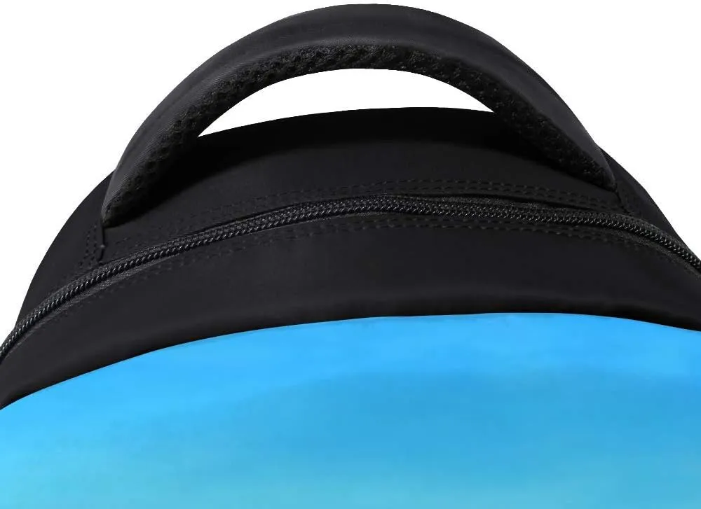 Kuizee Classic Backpack Schoolbag Adjustable Padded Shoulder Straps Daypack ﻿Beach Snail Blue Sea Starfish Shell Summer Casual Bags Durable College Daily 16Inch