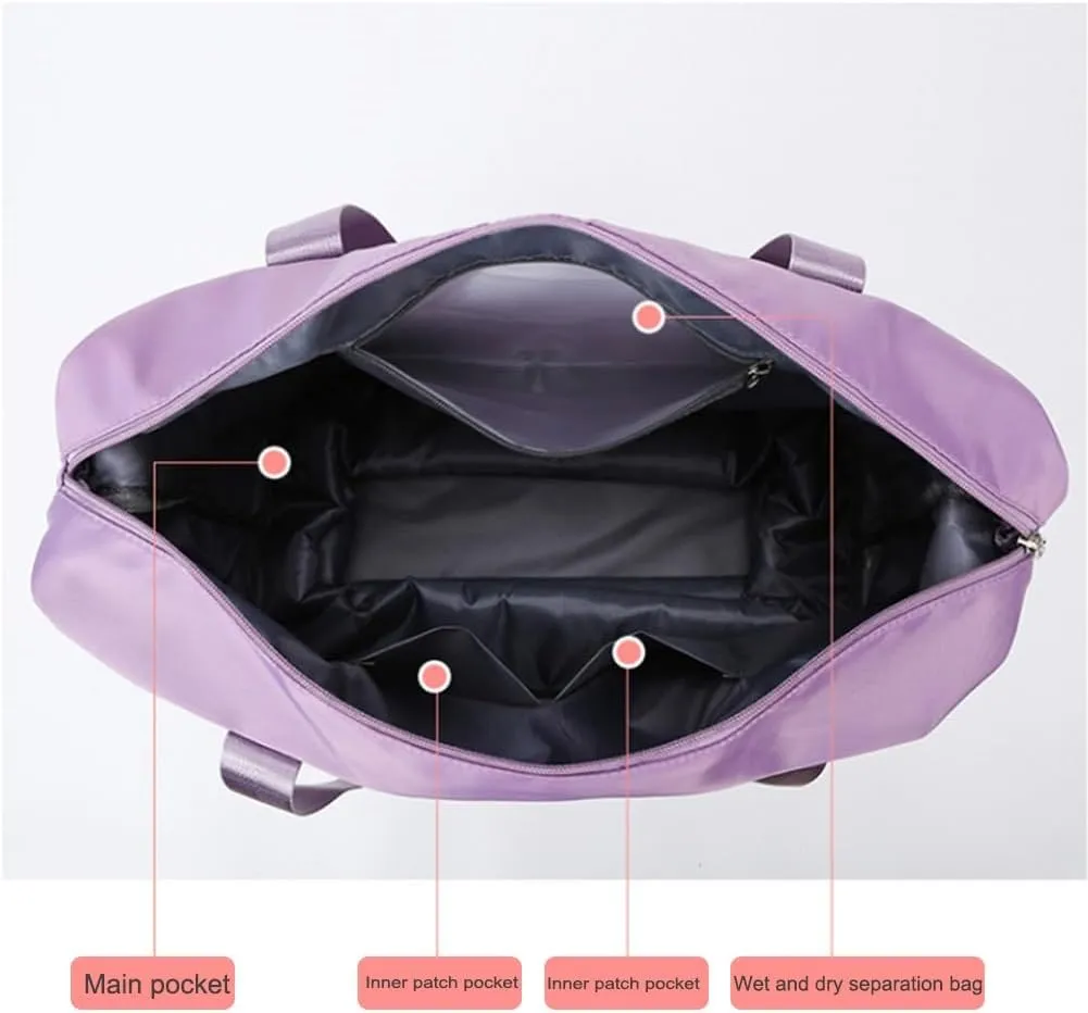 Kulken Travel Bag with Wheels, 2025 New Large Capacity Travel Bag, Wheel Removable, Convertible Womens Duffle Bags(Dark Purple)