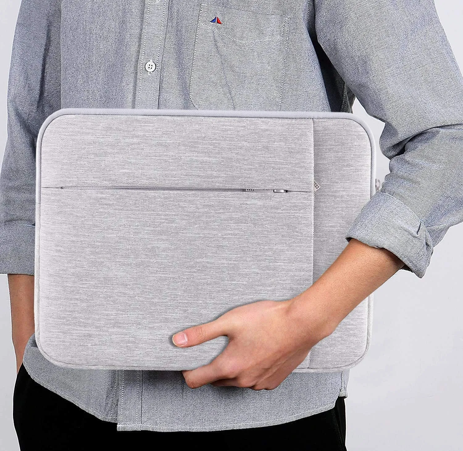Lacdo Laptop Sleeve Case for 16 inch New MacBook Pro M4/M3/M2/M1 Pro/Max A3403 A3186 A2991 A2780 A2485 A2141 2024-2019 | 15 inch Microsoft Surface Laptop 7th Copilot PC, 6 5 4 3 Computer Bag, Gray