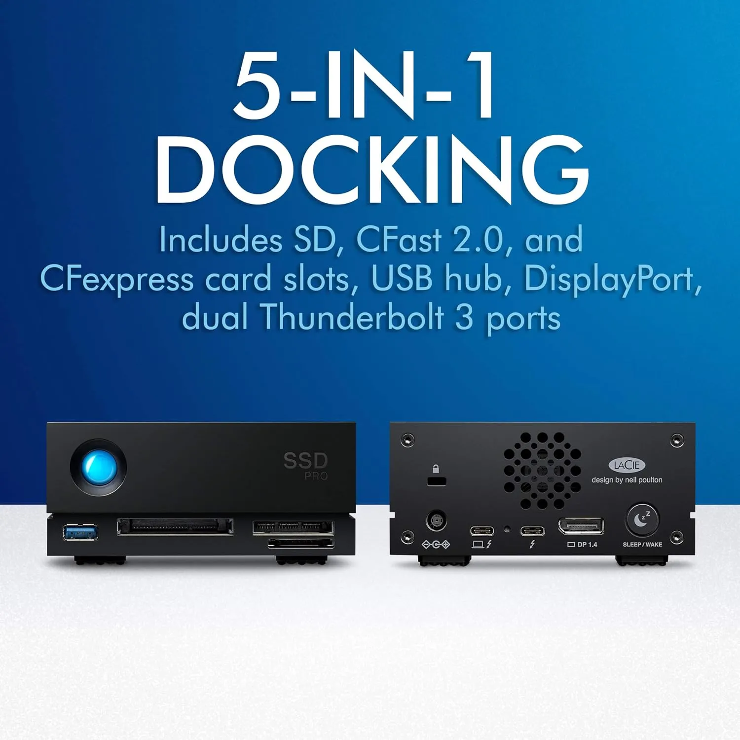 LaCie 1big Dock 2TB External Solid State Drive Desktop SSD – Thunderbolt 3 FireCuda NVMe SSD up to 2800 MB/s for Mac and PC Desktop, Data Recovery (STHW2000800)