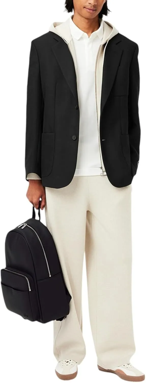 Lacoste Men's Classic Laptop Pocket Backpack, Black, One Size