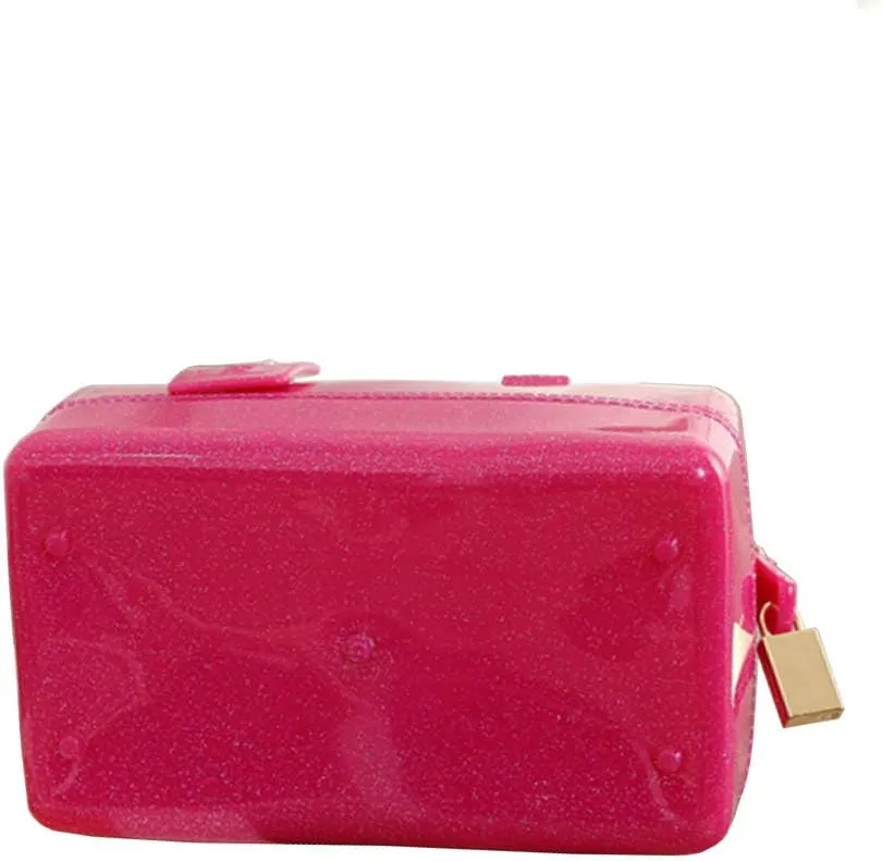 Ladies Summer Transparent Handbag Jelly Boston Shoulder Bag Candy Color Purses