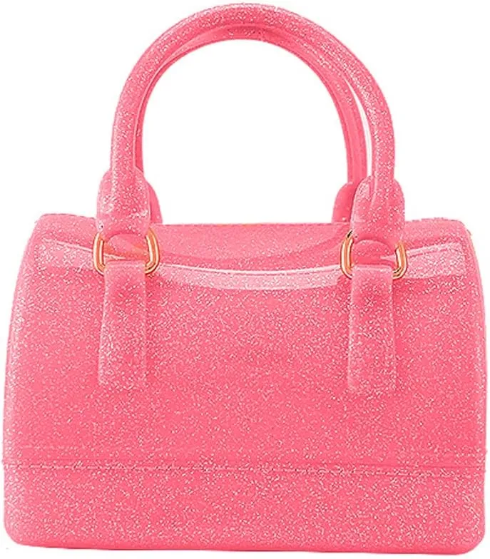 Ladies Summer Transparent Handbag Jelly Boston Shoulder Bag Candy Color Purses