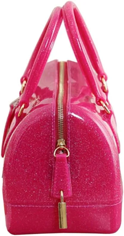 Ladies Summer Transparent Handbag Jelly Boston Shoulder Bag Candy Color Purses