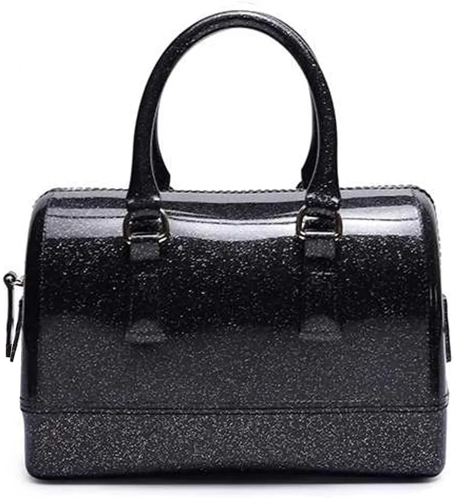 Ladies Summer Transparent Handbag Jelly Boston Shoulder Bag Candy Color Purses