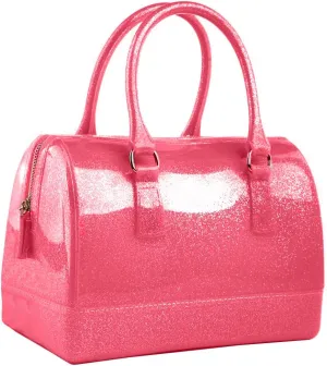 Ladies Summer Transparent Handbag Jelly Boston Shoulder Bag Candy Color Purses