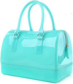 Ladies Summer Transparent Handbag Jelly Boston Shoulder Bag Candy Color Purses