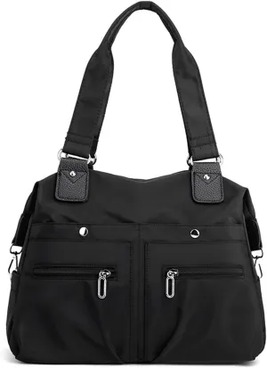 Langrents Nylon Waterproof Tote Bag, Langrents Large Capacity Multi Pocket Shoulder Bag, Handbags Purses Travel Bag