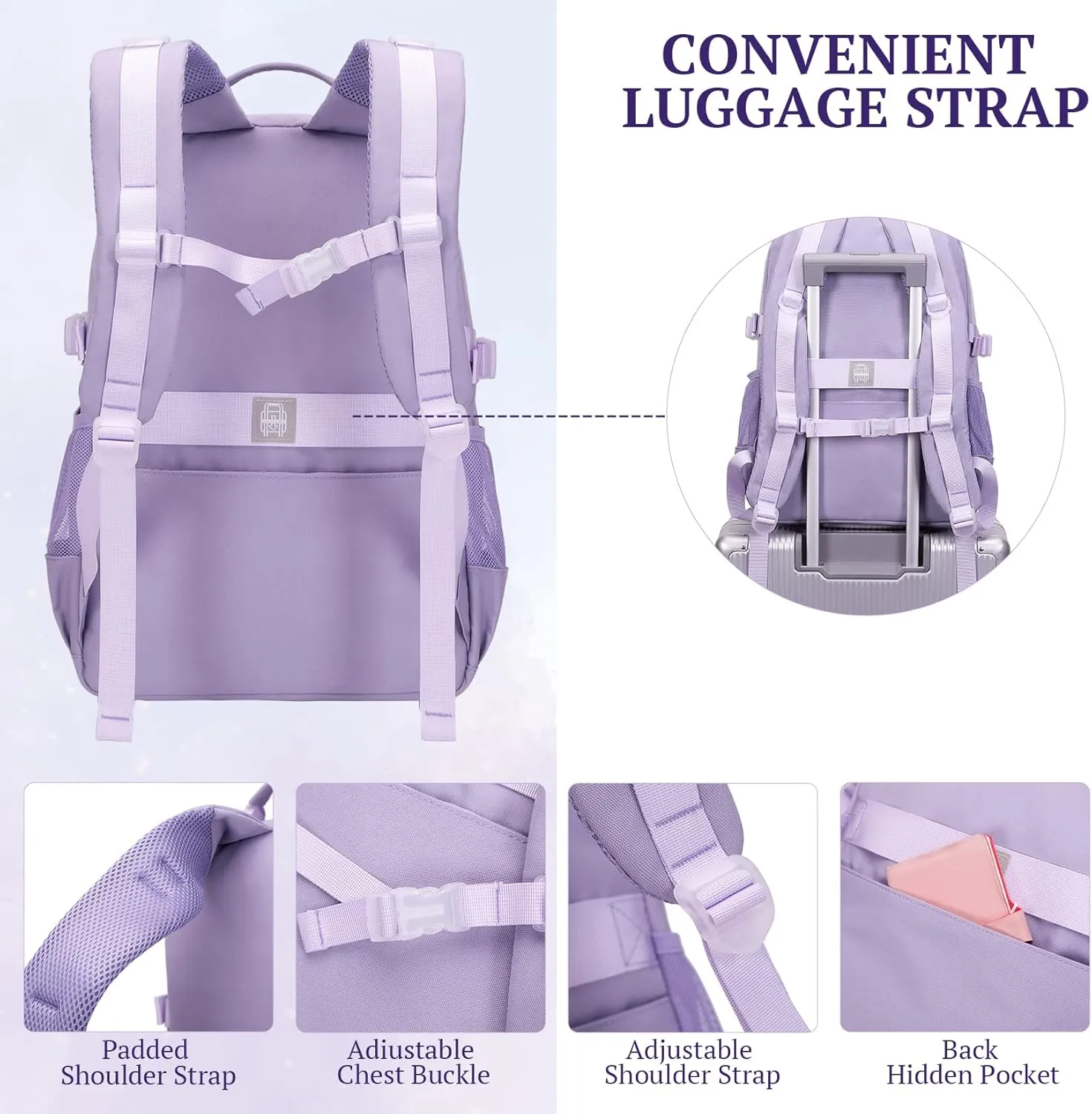 Lanola Backpack for School High School Bags For Teenage Casual Daypack for Travel Multipocket College Bookbag for Women & Men Large Capacity Business Backpack - Gray