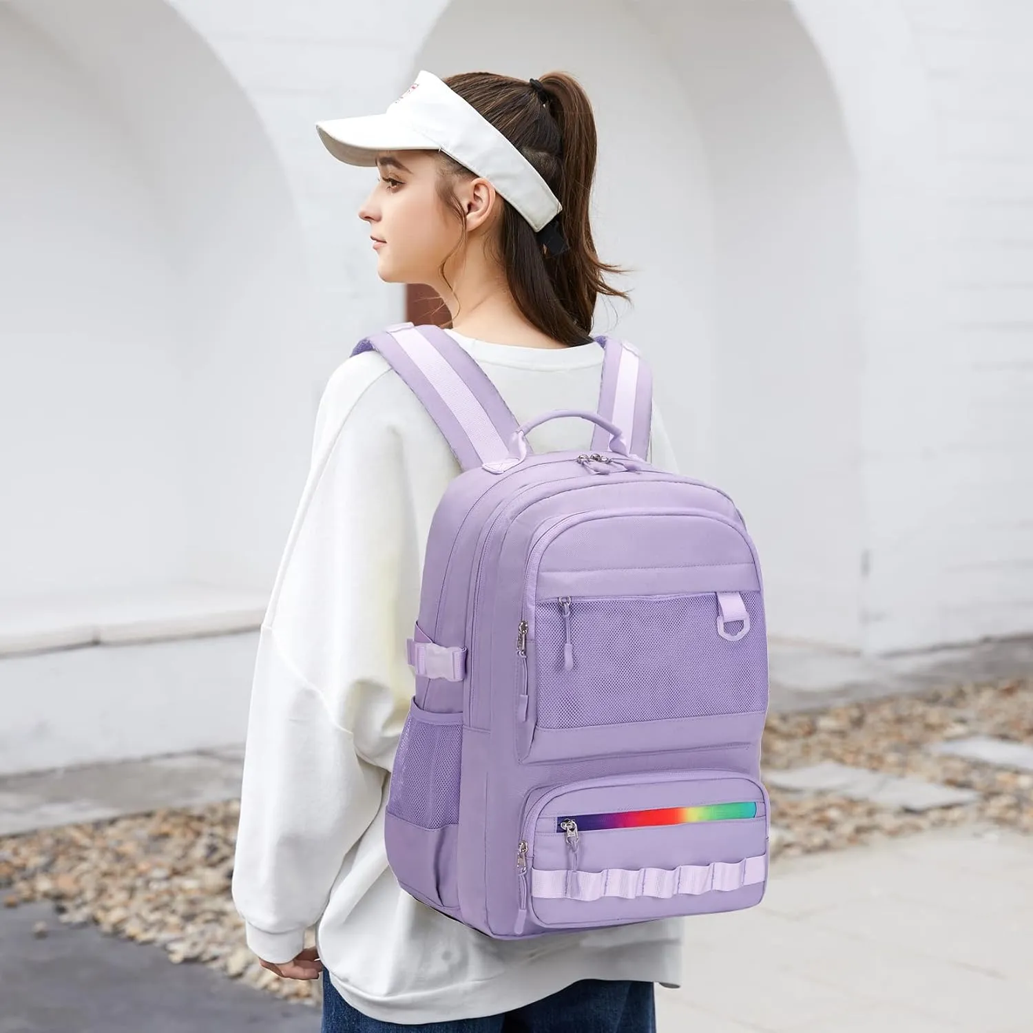 Lanola Backpack for School High School Bags For Teenage Casual Daypack for Travel Multipocket College Bookbag for Women & Men Large Capacity Business Backpack - Gray