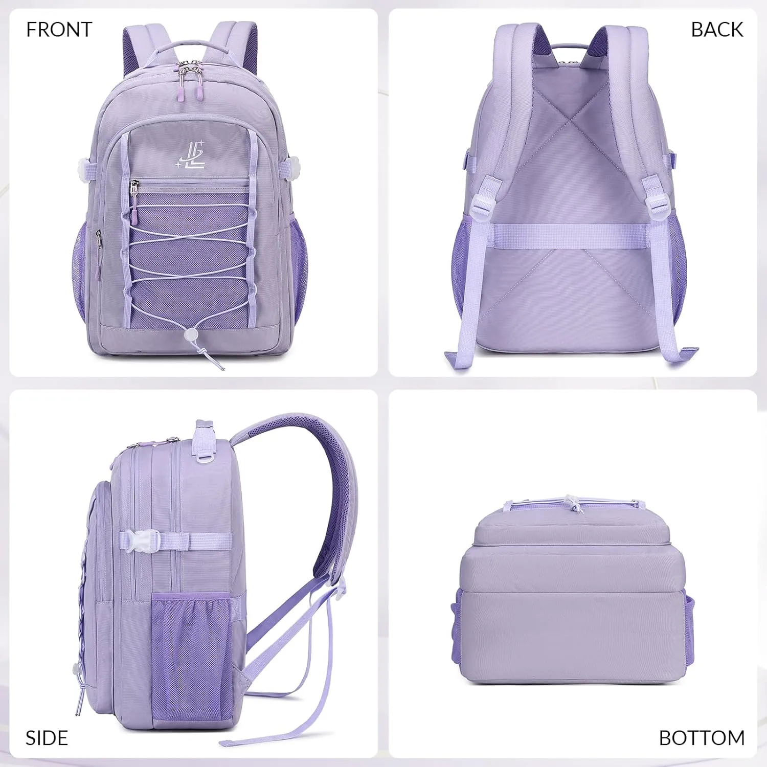 Lanola Basic Multi-Pocket Multipurpose Casual Backpack Water Resistant Bag for Business Travel Hiking Daypack - Dark Blue