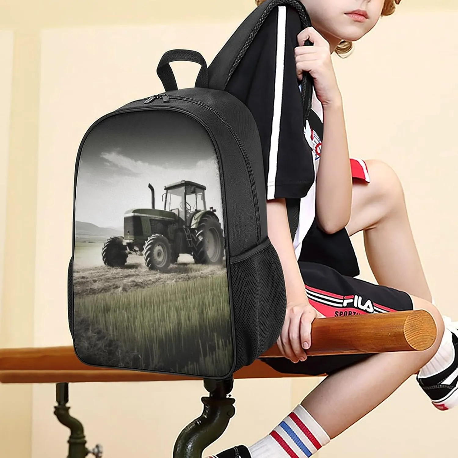 Laptop Backpack for Travel Daypack Tractor Agriculture Tranquil Computer Bag Work Back Pack Laptop Bag Casual Nurse Bag