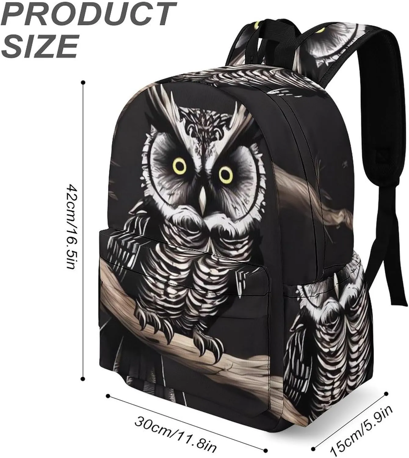 Laptop Backpack for Women Men Daypack Waterproof Late Night Owl Computer Bag Business Work Bag for Travel