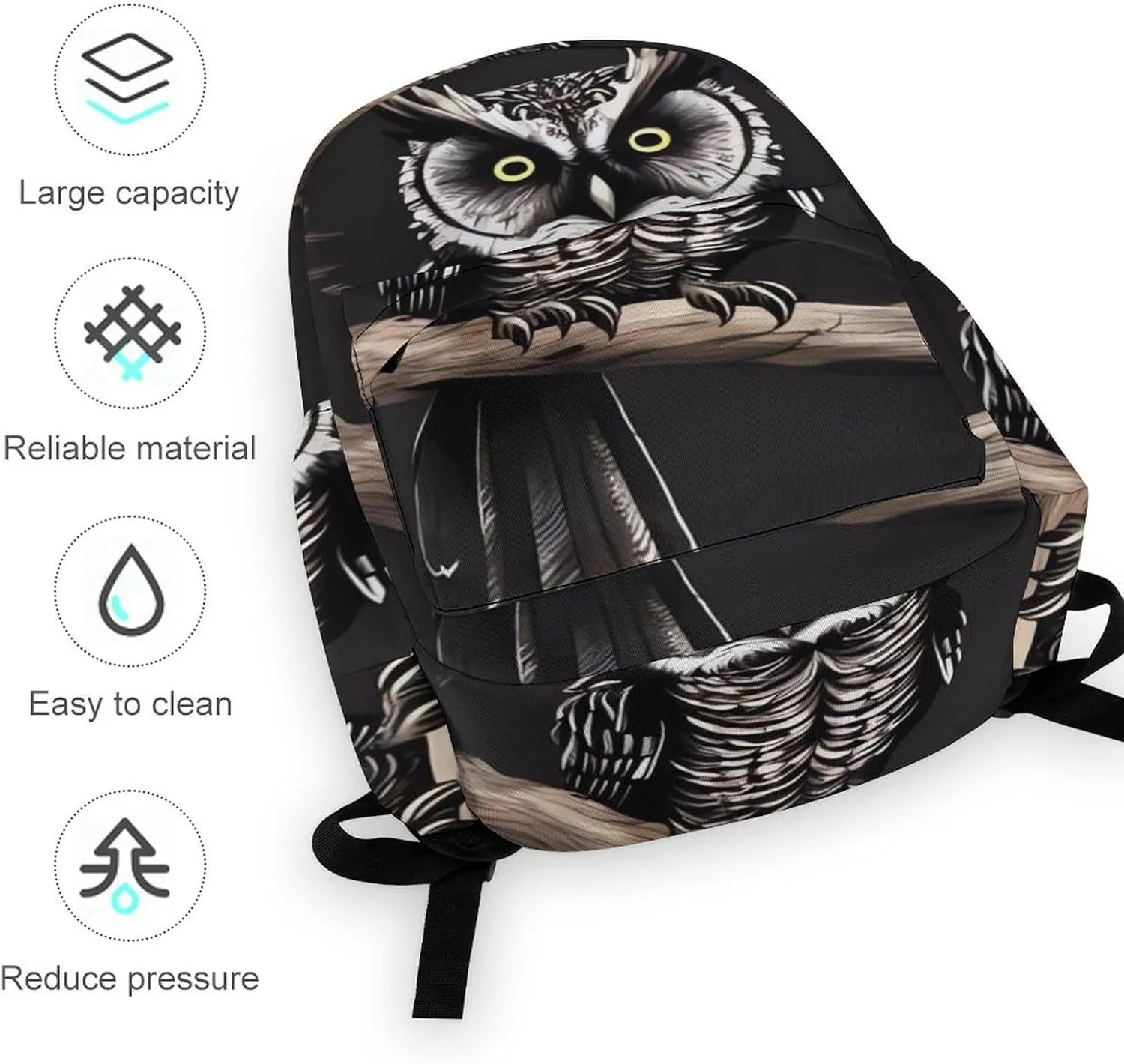 Laptop Backpack for Women Men Daypack Waterproof Late Night Owl Computer Bag Business Work Bag for Travel