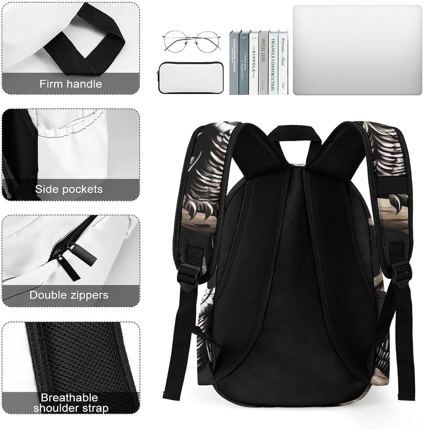 Laptop Backpack for Women Men Daypack Waterproof Late Night Owl Computer Bag Business Work Bag for Travel