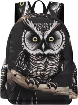 Laptop Backpack for Women Men Daypack Waterproof Late Night Owl Computer Bag Business Work Bag for Travel