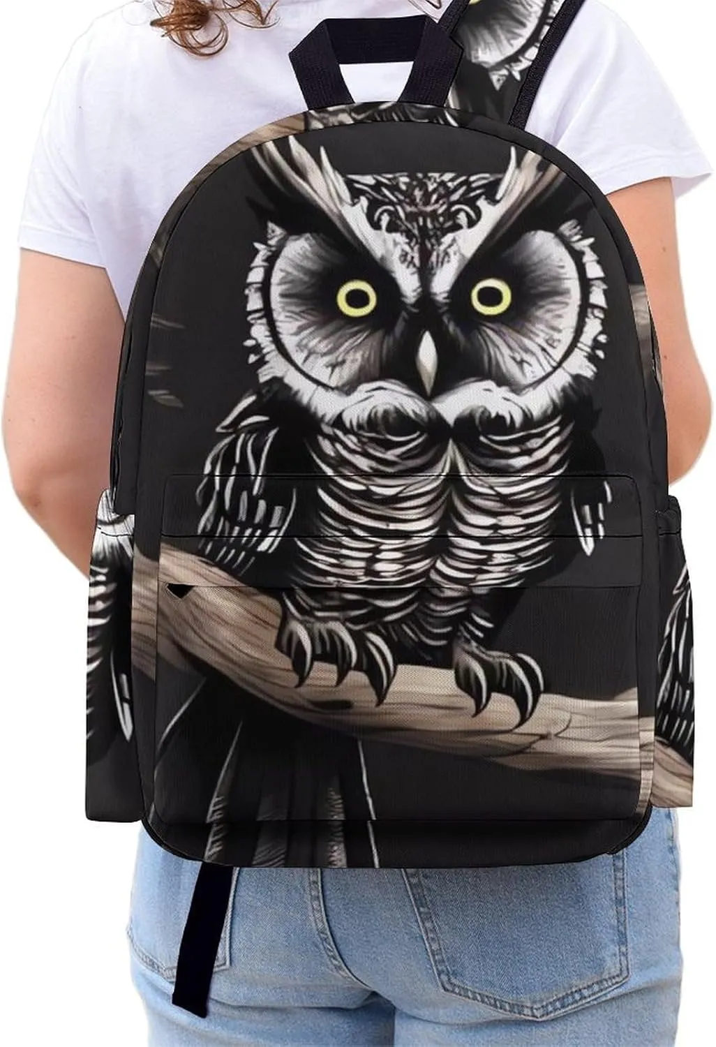 Laptop Backpack for Women Men Daypack Waterproof Late Night Owl Computer Bag Business Work Bag for Travel