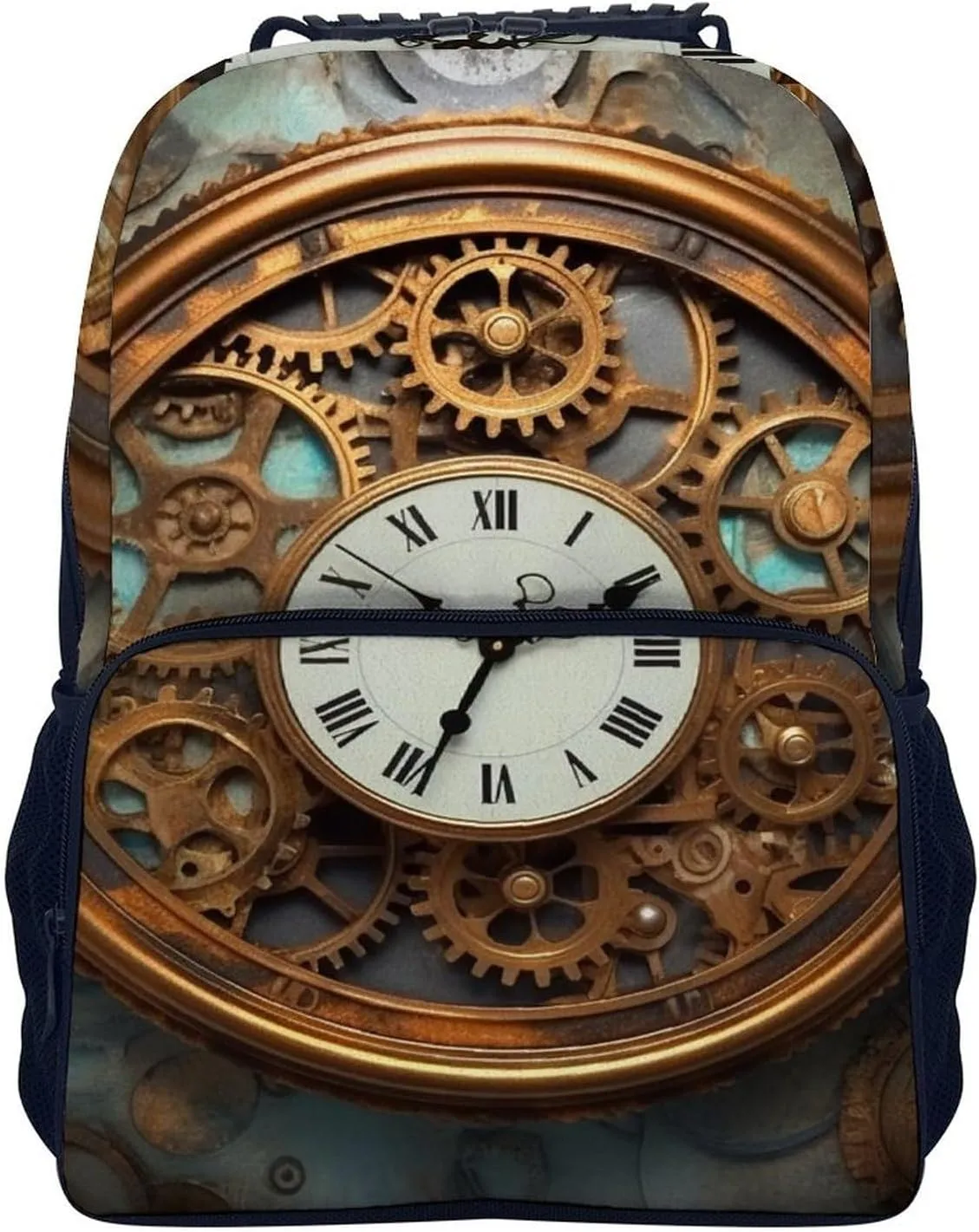 Laptop Backpack Rusty Steampunk Clock Daypack Computer Bag Travel Laptop Bag Casual Nurse Bag for Women Men