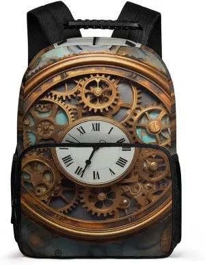 Laptop Backpack Rusty Steampunk Clock Daypack Computer Bag Travel Laptop Bag Casual Nurse Bag for Women Men