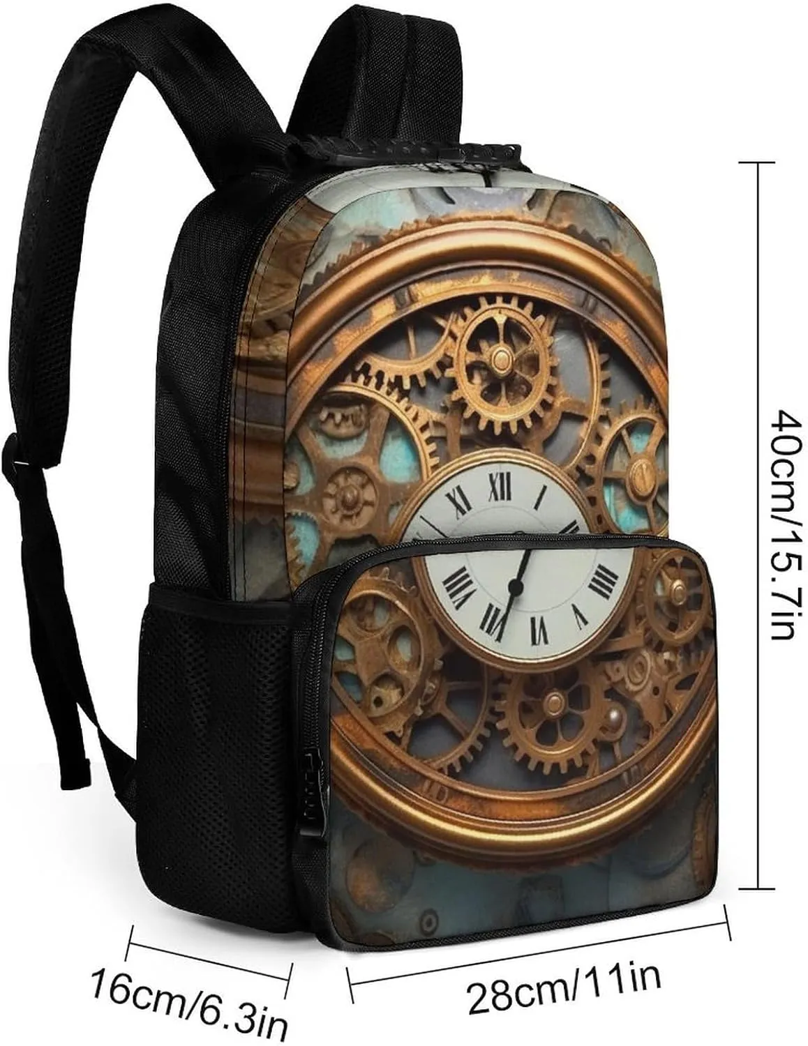 Laptop Backpack Rusty Steampunk Clock Daypack Computer Bag Travel Laptop Bag Casual Nurse Bag for Women Men