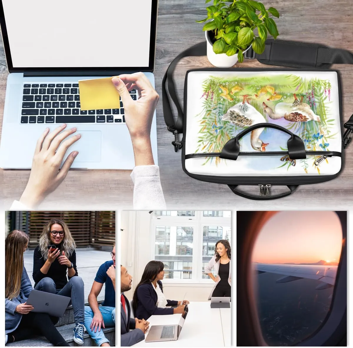 Laptop Bag Case Shoulder Messenger Carrying Bag 13 14 15 Inch Waterproof Computer Sleeve Cover