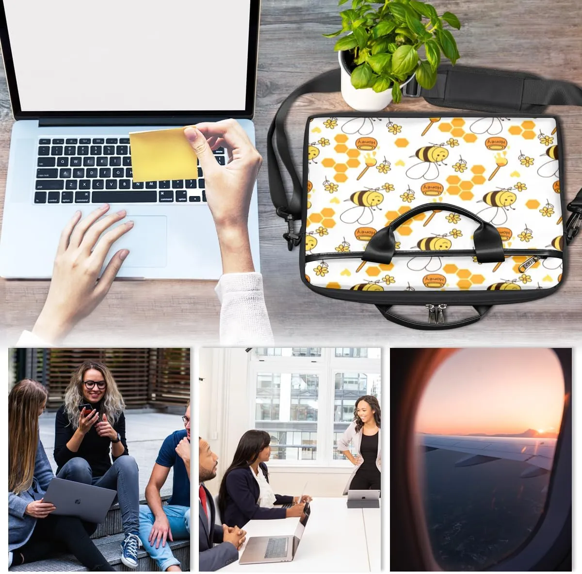 Laptop Bag Case Shoulder Messenger Carrying Bag 13 14 15 Inch Waterproof Computer Sleeve Cover