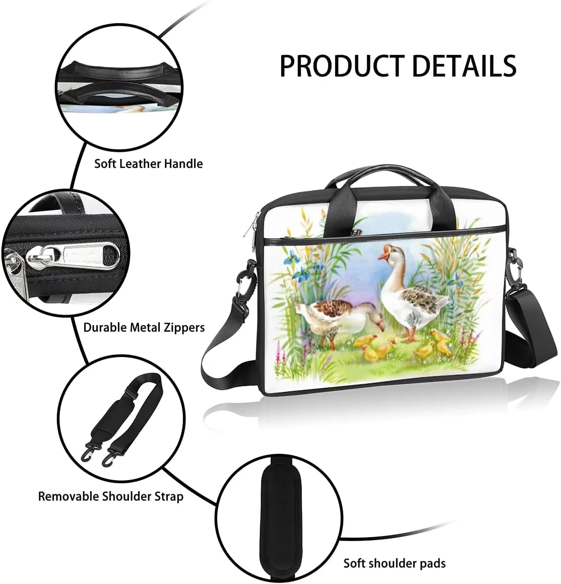 Laptop Bag Case Shoulder Messenger Carrying Bag 13 14 15 Inch Waterproof Computer Sleeve Cover