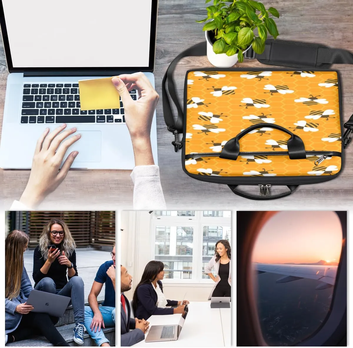 Laptop Bag Case Shoulder Messenger Carrying Bag 13 14 15 Inch Waterproof Computer Sleeve Cover