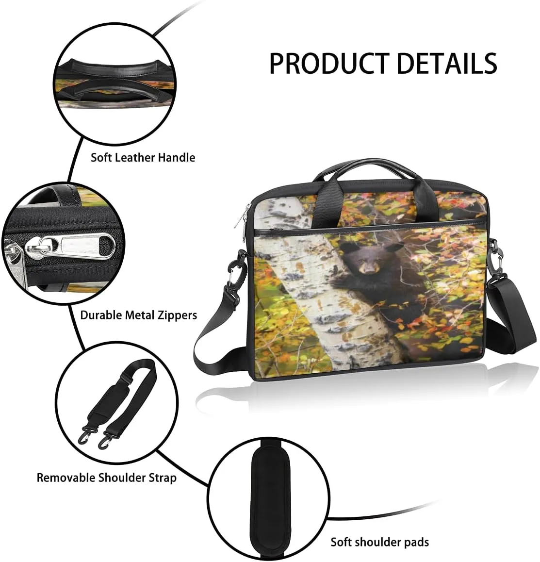 Laptop Bag Case Shoulder Messenger Carrying Bag 13 14 15 Inch Waterproof Computer Sleeve Cover