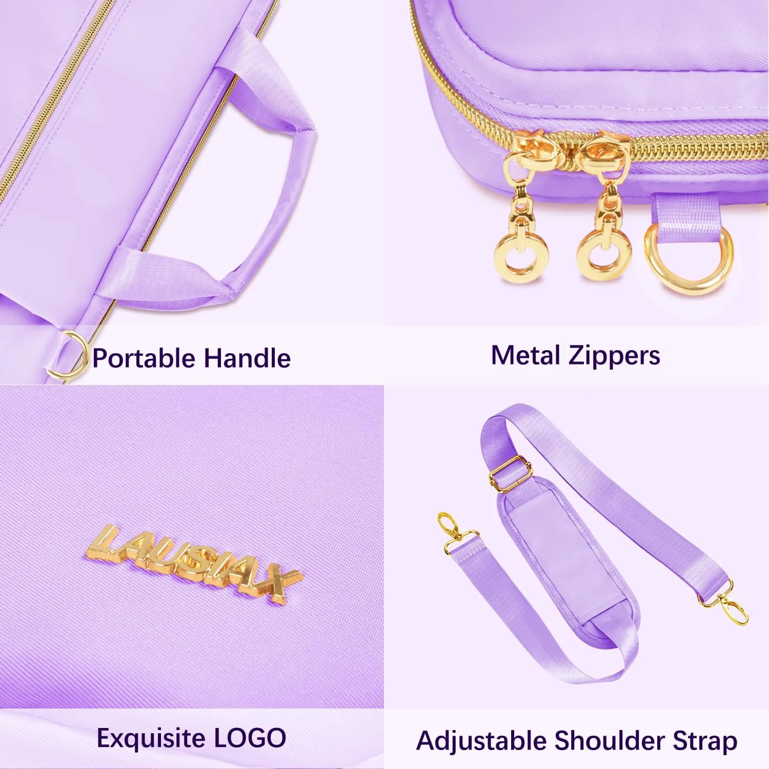 Laptop Case Bag Women Men Computer Sleeve Compatible with MacBook/Dell/HP/Acer/ASUS/LG, Waterproof Shoulder Carrying Briefcase, Purple, 17-17.3 Inch
