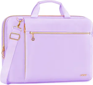 Laptop Case Bag Women Men Computer Sleeve Compatible with MacBook/Dell/HP/Acer/ASUS/LG, Waterproof Shoulder Carrying Briefcase, Purple, 17-17.3 Inch