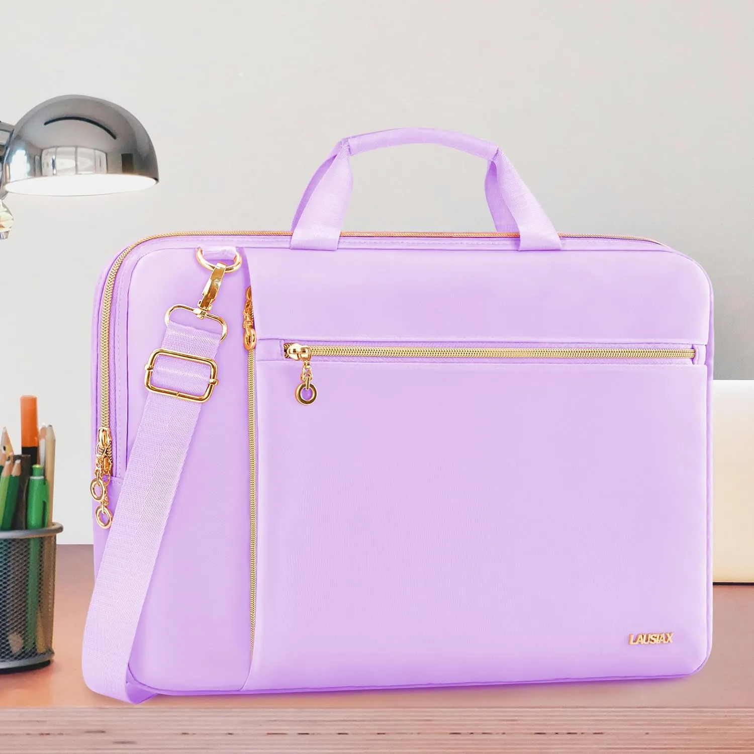 Laptop Case Bag Women Men Computer Sleeve Compatible with MacBook/Dell/HP/Acer/ASUS/LG, Waterproof Shoulder Carrying Briefcase, Purple, 17-17.3 Inch