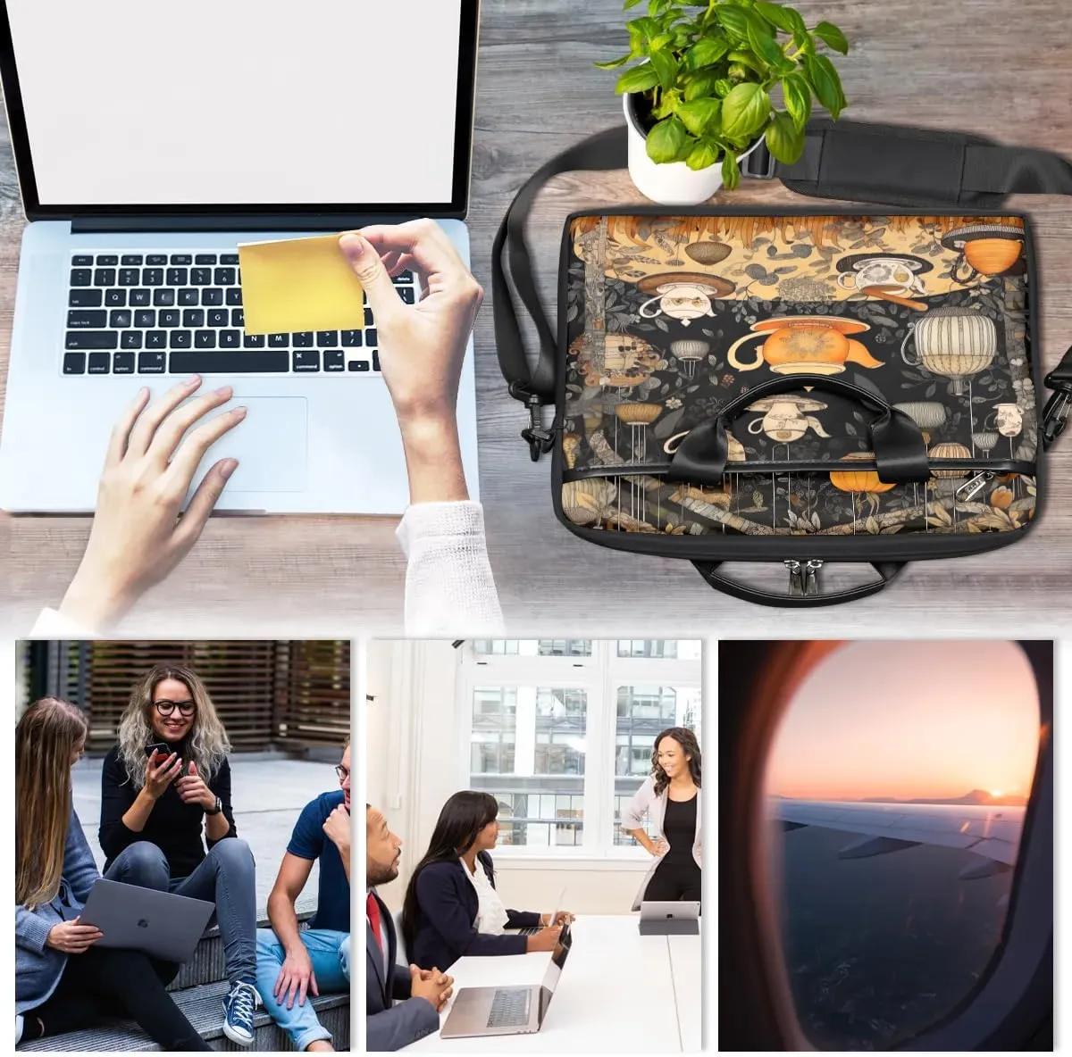 Laptop Shoulder Bag Computer Bag 13-15 Inches Laptop Carrying Case with Shoulder Strap for Women Men
