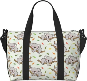 Laptop Tote Bag for Women Work - Deciduous Gray Koala Gym Bag for Women Men, Crossbody Travel Bags for Women Men Carry On, Weekender Bags for Women Travel