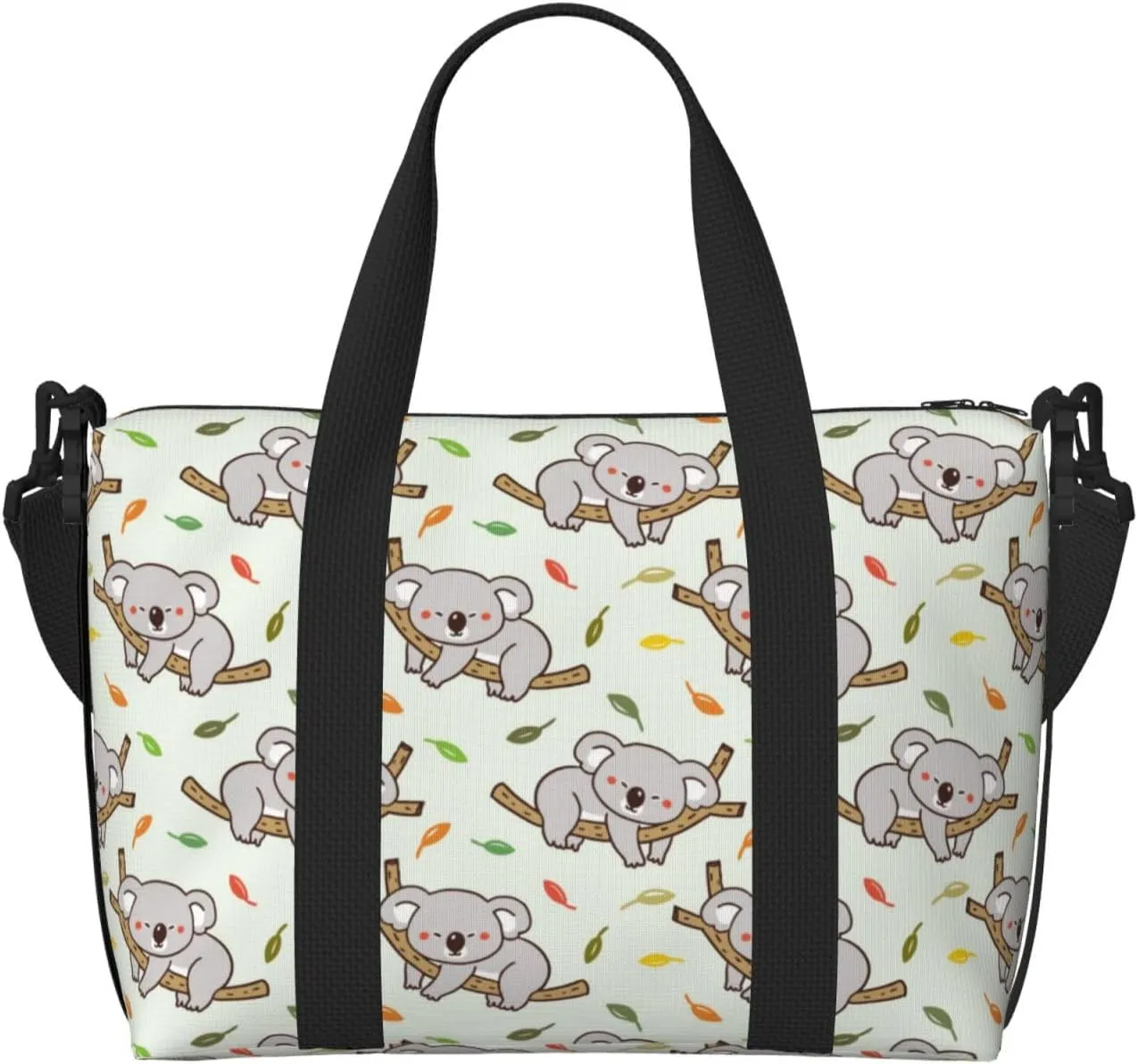 Laptop Tote Bag for Women Work - Deciduous Gray Koala Gym Bag for Women Men, Crossbody Travel Bags for Women Men Carry On, Weekender Bags for Women Travel