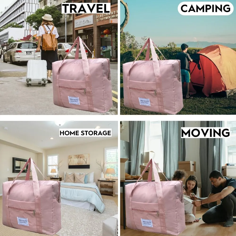 Large Duffel Bags for Travel, 70L Foldable Travel Tote Bags, Weekender Overnight Bags for Men & Women with Trolley Sleeve