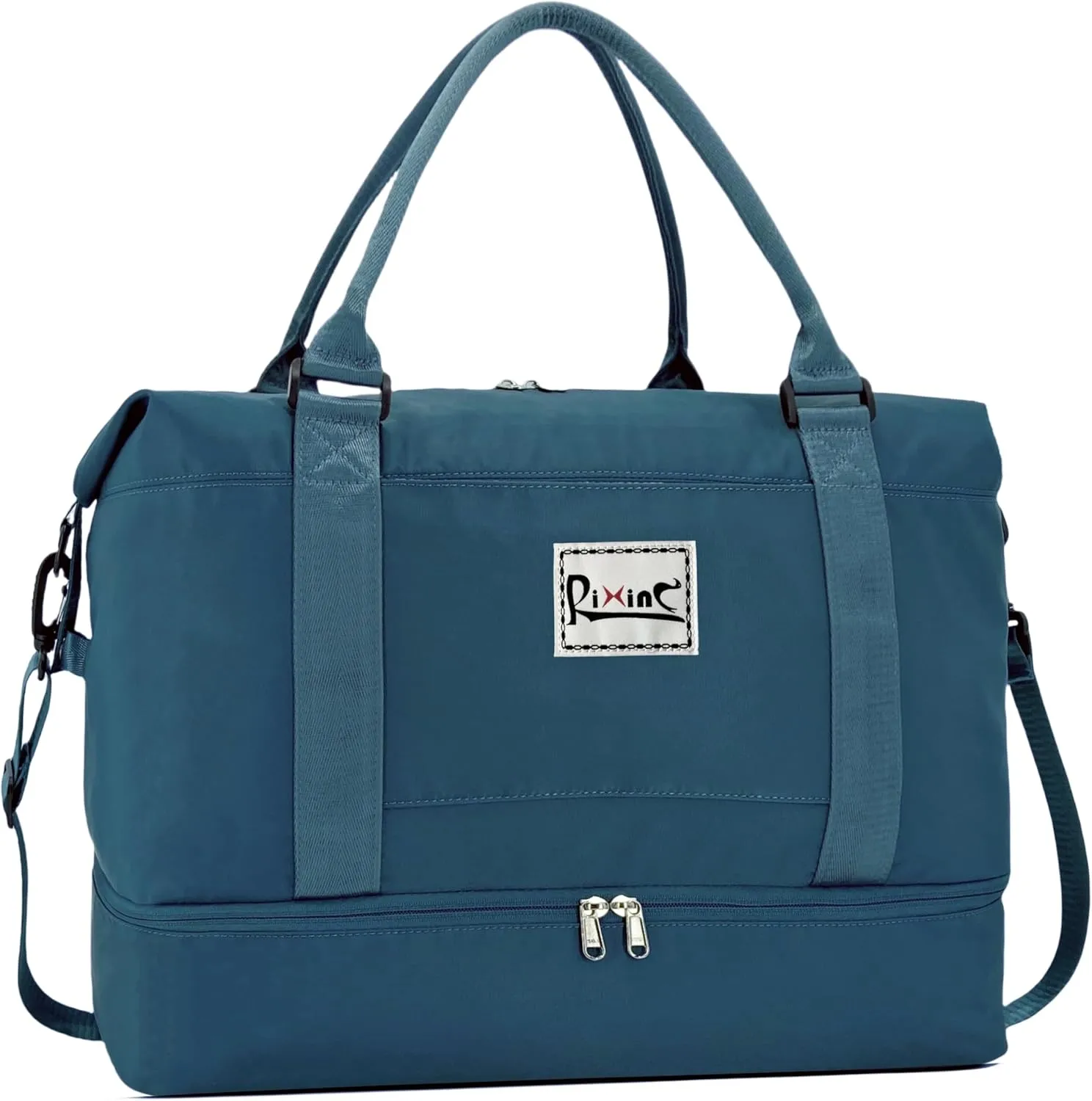 Large Travel Duffle Bag Weekender Bags for Women with Shoes Compartment, Travel Duffel Tote Carry on Overnight Bag for Travel Business Trips, Sport Yoga Gym Bag with Wet Pocket (Peacock Blue)