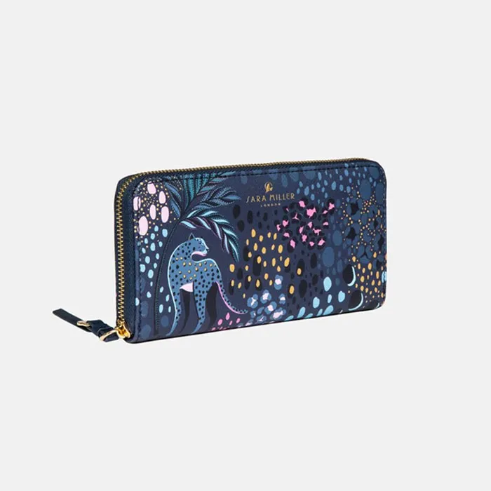 LARGE ZIP PURSE - MIDNIGHT LEOPARD