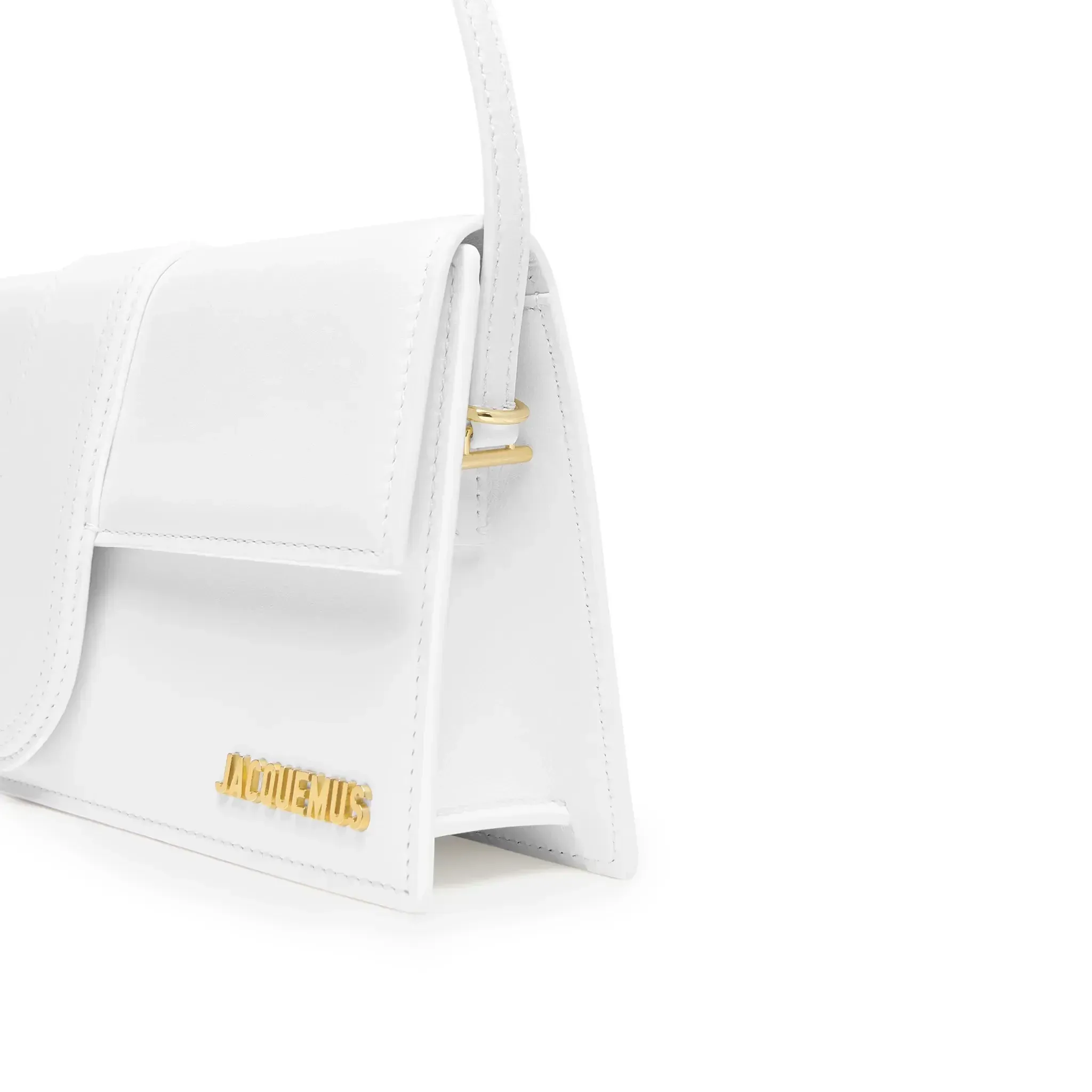 Le Bambino Long Flap White Shoulder Bag