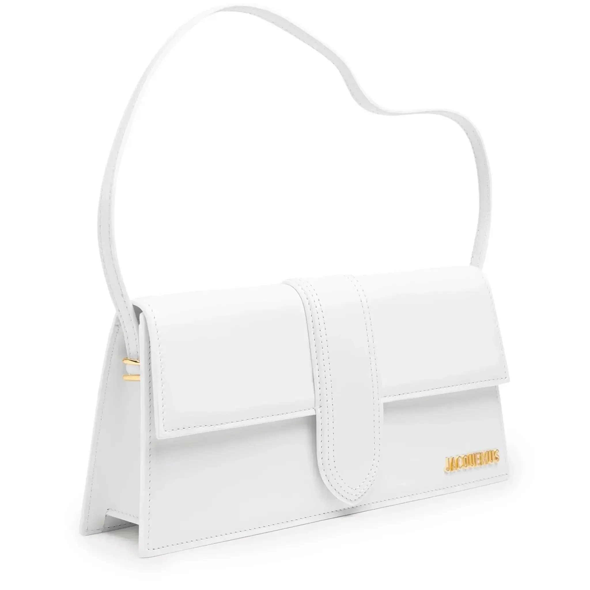 Le Bambino Long Flap White Shoulder Bag