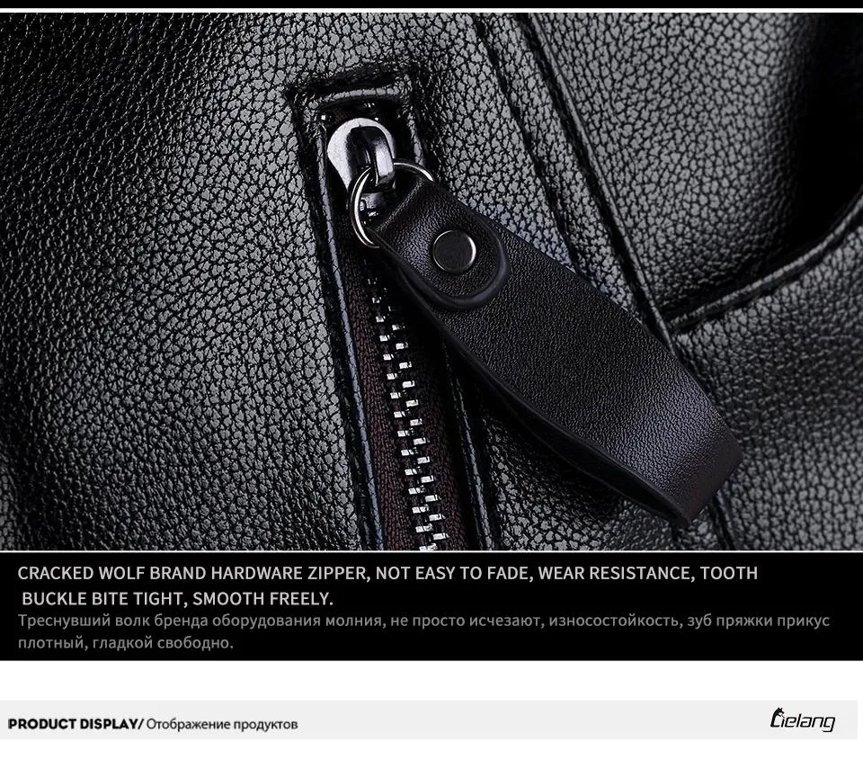 Leather Backpack with External USB Charger