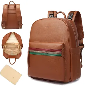 Leather Diaper Bag Backpack for Women with Multiple Pockets,Laptop Compartment and Changing Pad.