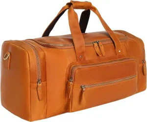 Leather Duffel Bags for Men,Vintage Full Grain Leather Travel Duffle Bag Large Tote Carry-On Luggage Handbag Business Weekender Overnight Sport Gym Duffle Shoulder Bag Brown