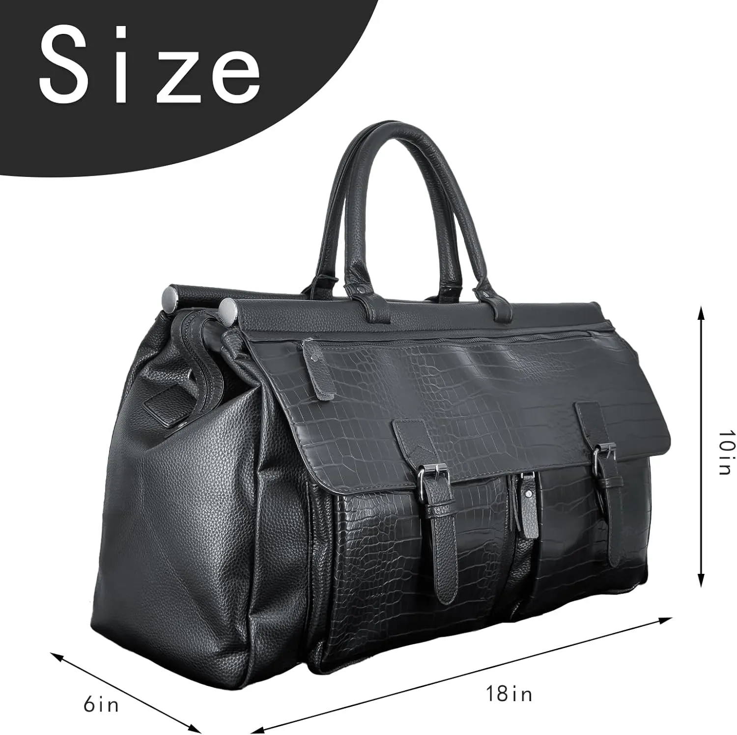 Leather Duffle Bag for Men Women - Full Grain Leather Travel Bag Carry On Weekender Overnight Duffel Bag